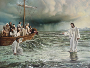 Jesús caminando sobre las aguas 